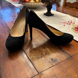 Ivanka Trump Elegant Black Suede Platform Heels